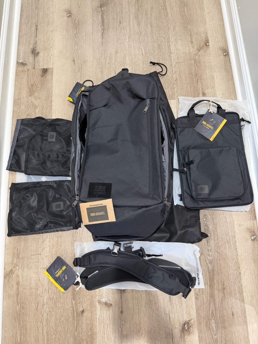 Gravel Travel Bundle NEW Duffel + Packing Cubes + Laptop Case + Straps + Patch